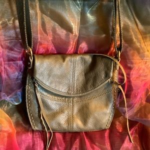 The Sax shoulder bag gorgeous green color and soft leather with  trim